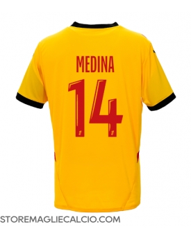 RC Lens Facundo Medina #14 Maglia Gara Casa Repliche 2024-25